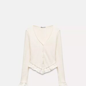 Zara Cream Button-Up Cardigan